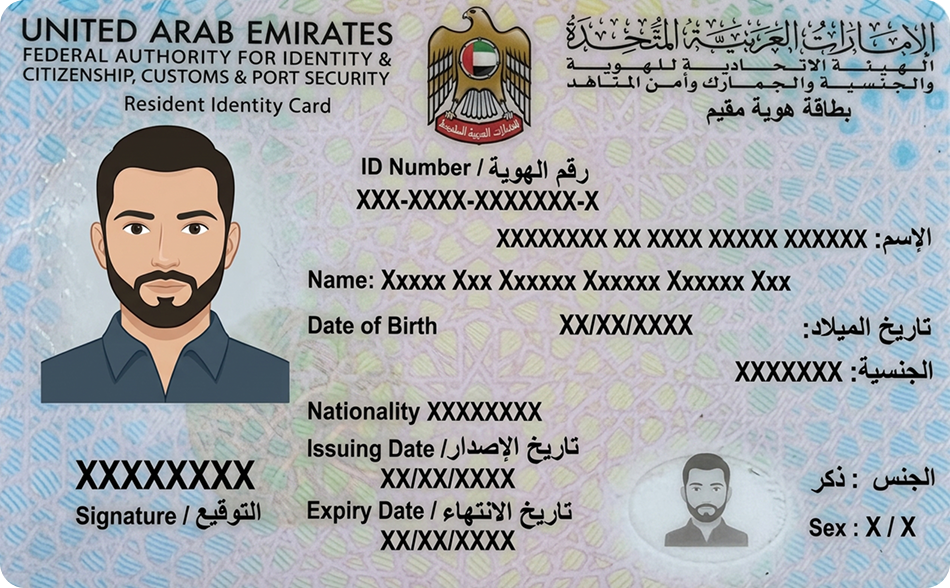 Emirates ID card, front